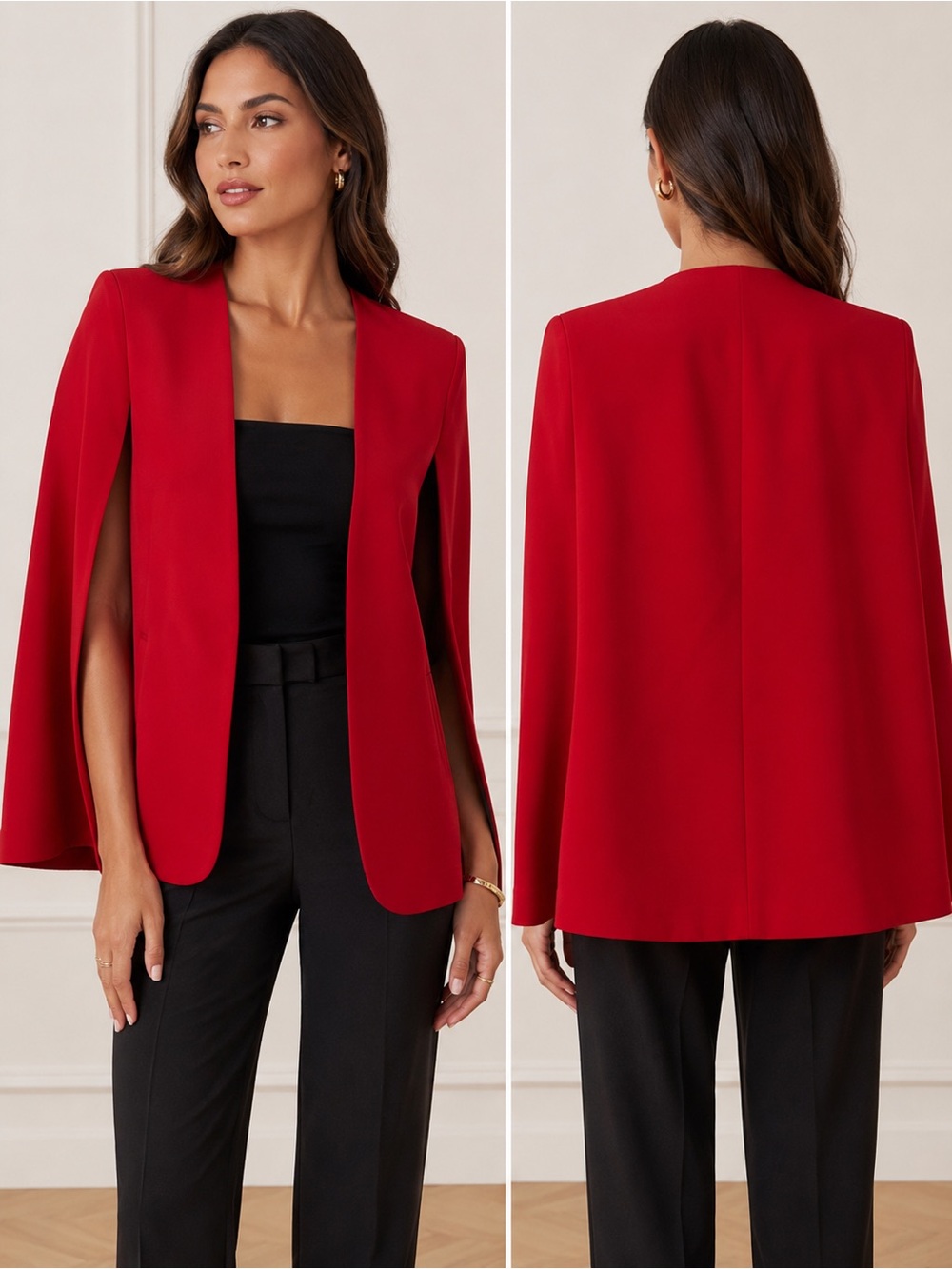 Zara Red Cape Blazer